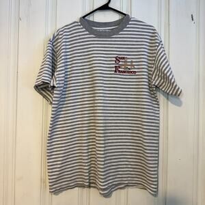 Exceed vintage vtg San Francisco CA embroidered striped t-shirt size Large